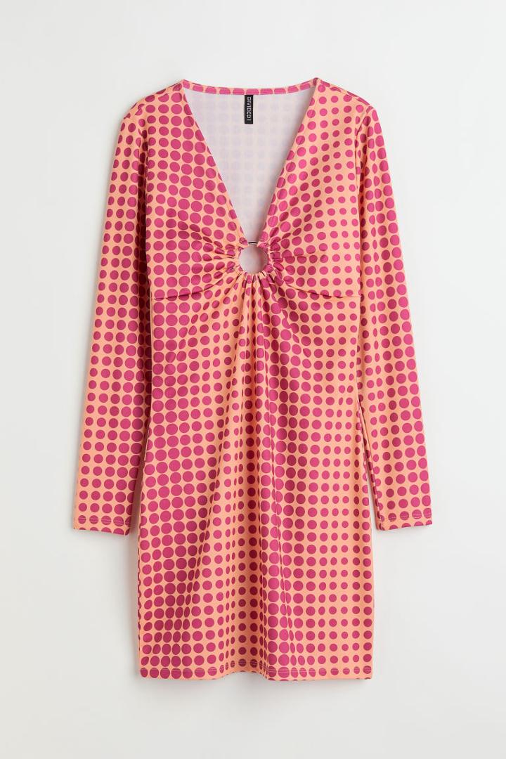 H & M - Fitted Dress - Orange