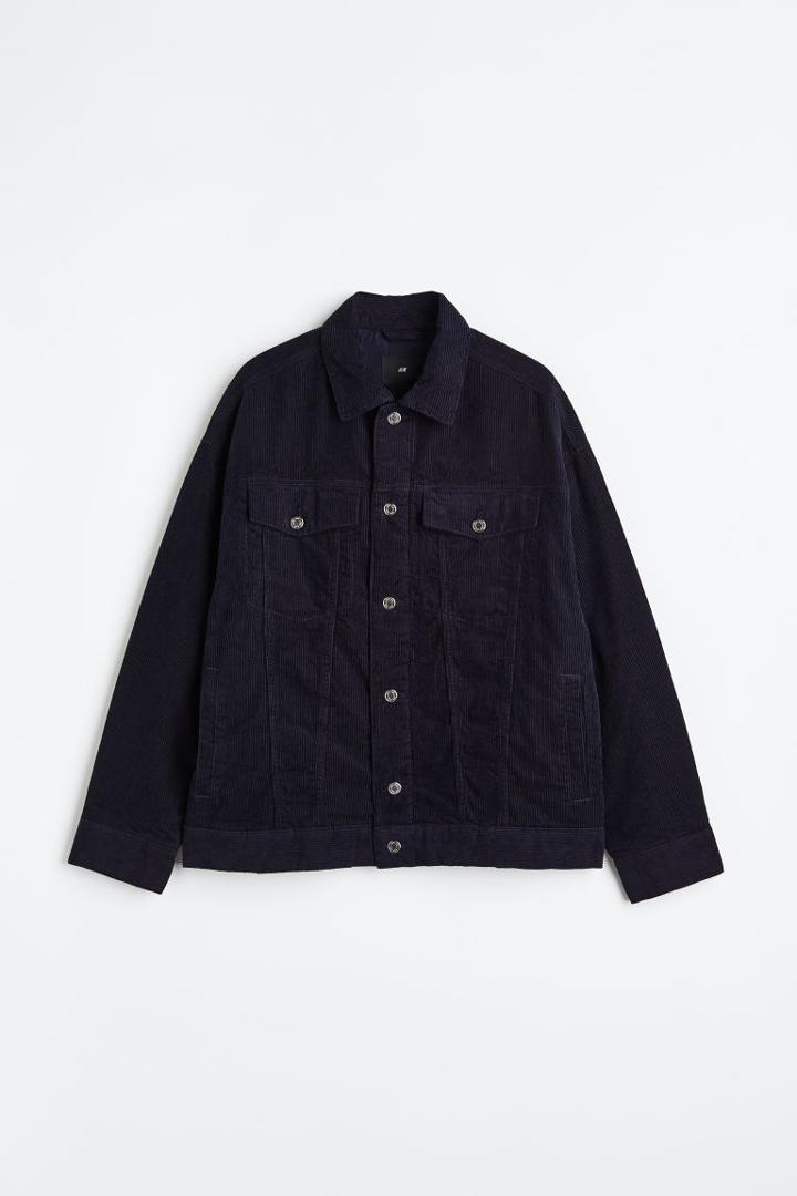 H & M - Padded Corduroy Jacket - Blue