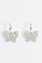 H & M - Butterfly-detail Earrings - Silver