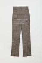 H & M - Flared Slit-hem Leggings - Beige