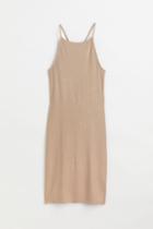 H & M - Ribbed Bodycon Dress - Beige