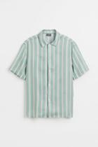 H & M - Regular Fit Short-sleeved Shirt - Turquoise