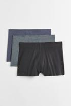 H & M - 3-pack Short Cotton Boxer Shorts - Blue
