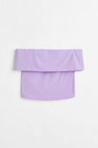 H & M - Off-the-shoulder Top - Purple