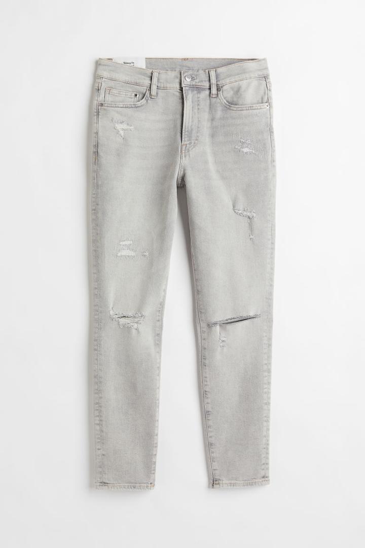 H & M - Skinny Crop Jeans - Gray