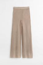 H & M - Rib-knit Linen-blend Pants - Beige