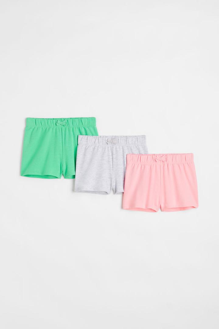 H & M - 3-pack Cotton Shorts - Green