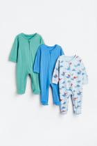 H & M - 3-pack Jumpsuits With Zipper - Blue