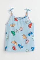H & M - Jersey Bow-detail Tank Top - Blue