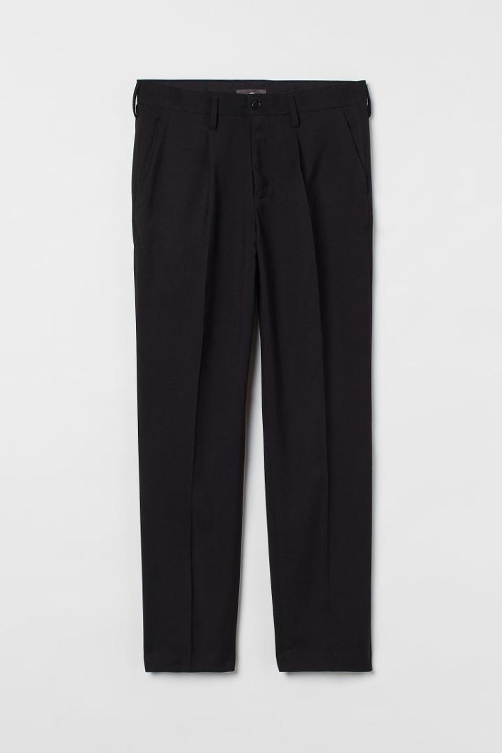 H & M - Regular Fit Pants - Black