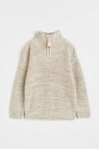 H & M - Zip-top Knit Sweater - White