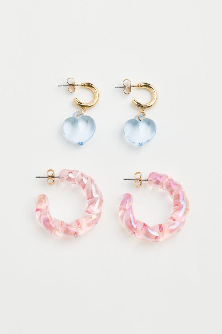 H & M - 2 Pairs Earrings - Gold