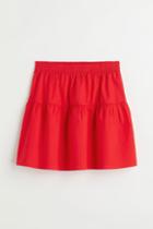 H & M - Cotton Poplin Skirt - Red