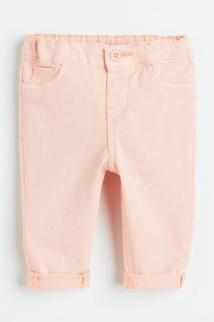 H & M - Cotton Twill Pants - Pink