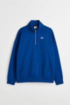 H & M - Oversized Fit Half-zip Sweatshirt - Blue