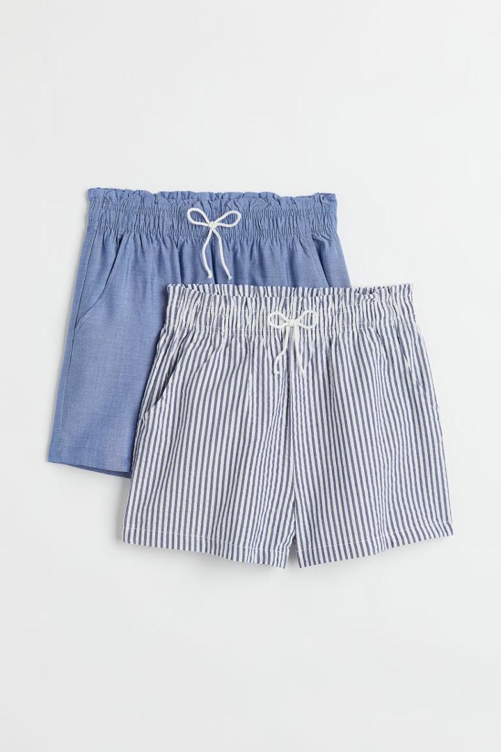 H & M - 2-pack Shorts - Blue