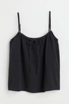 H & M - H & M+ Bow-detail Camisole Top - Black