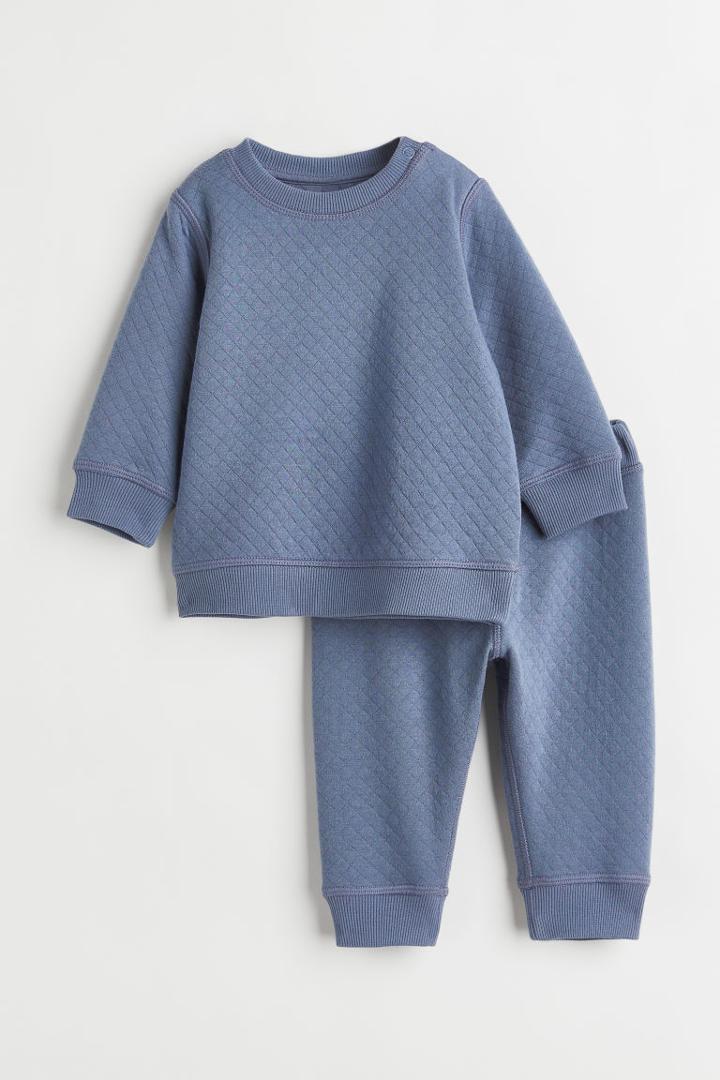 H & M - 2-piece Quilted Set - Blue