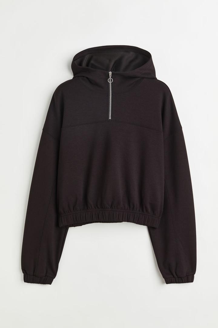 H & M - Half-zip Sports Hoodie - Black