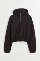 H & M - Half-zip Sports Hoodie - Black
