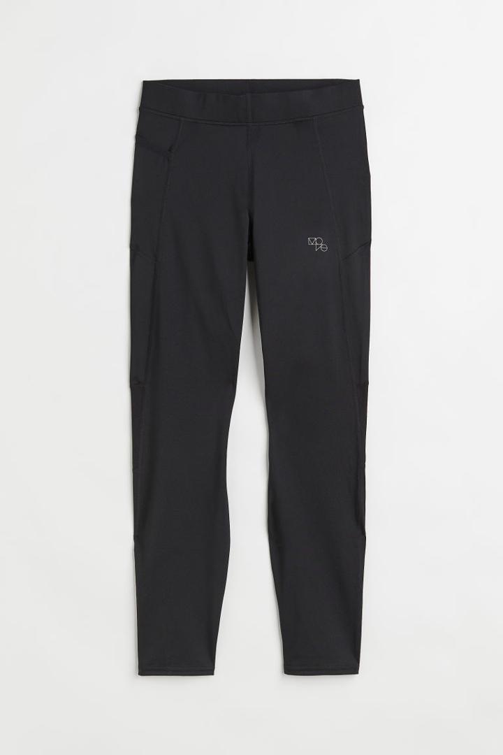 H & M - Fast-drying Running Tights - Black