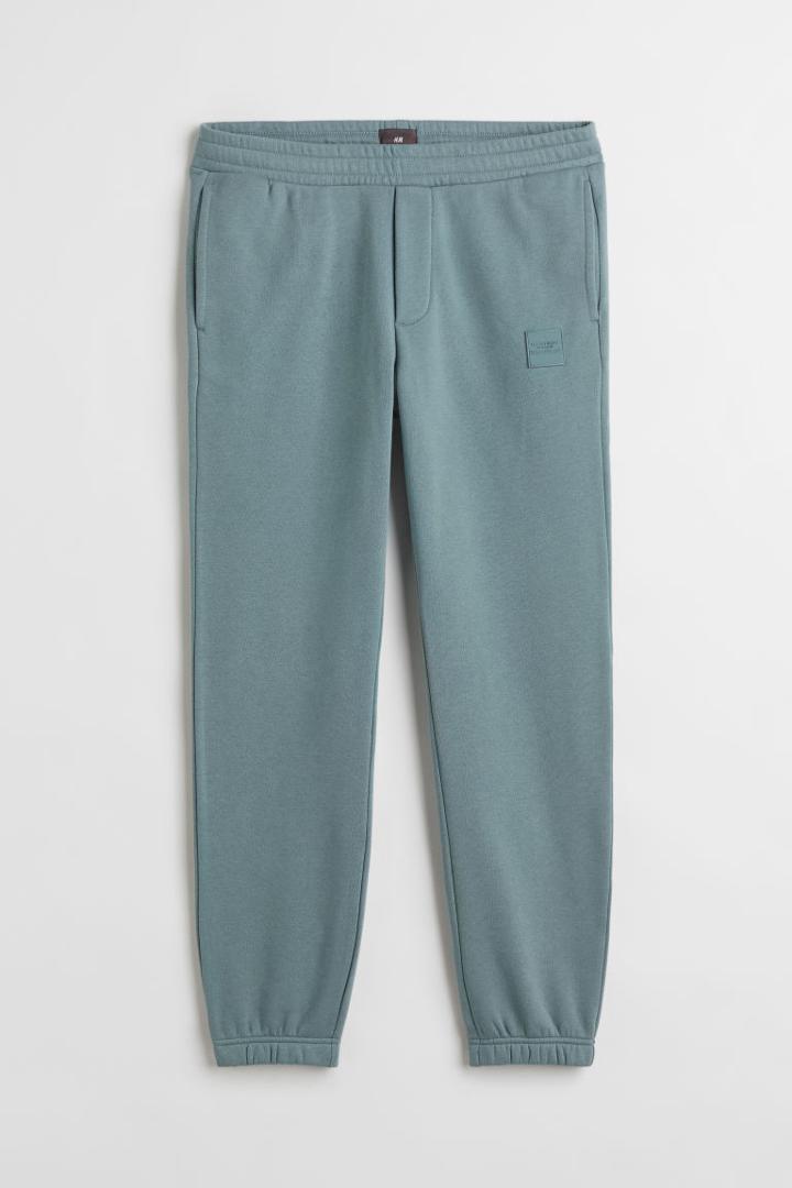 H & M - Slim Fit Cotton Joggers - Turquoise