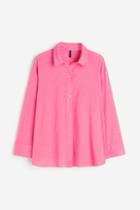 H & M - H & M+ Linen-blend Shirt - Pink