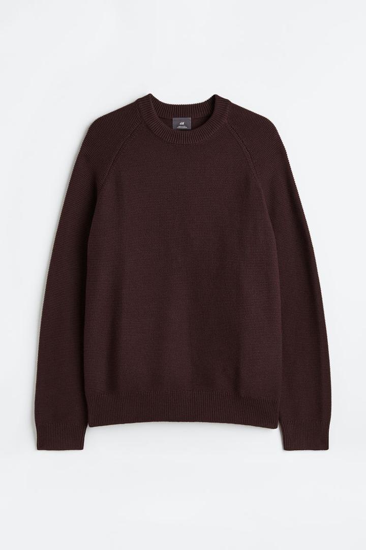 H & M - Regular Fit Cotton Sweater - Red