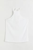 H & M - Ribbed Halterneck Top - White