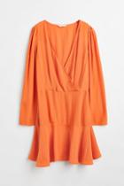H & M - Short Wrapover Dress - Orange