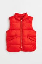 H & M - Water-repellent Puffer Vest - Red