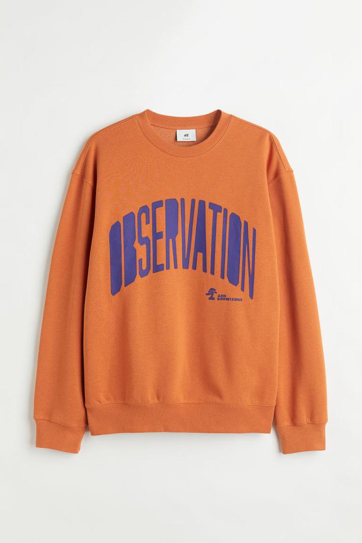 H & M - Relaxed Fit Sweatshirt - Orange