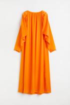 H & M - Voluminous Satin Dress - Orange
