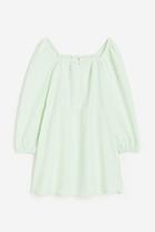 H & M - A-line Seersucker Dress - Green