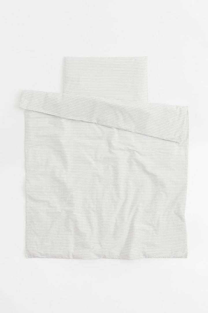 H & M - Crib Duvet Cover Set - Gray