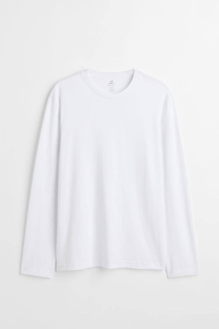 H & M - Regular Fit Thermolite Jersey Shirt - White