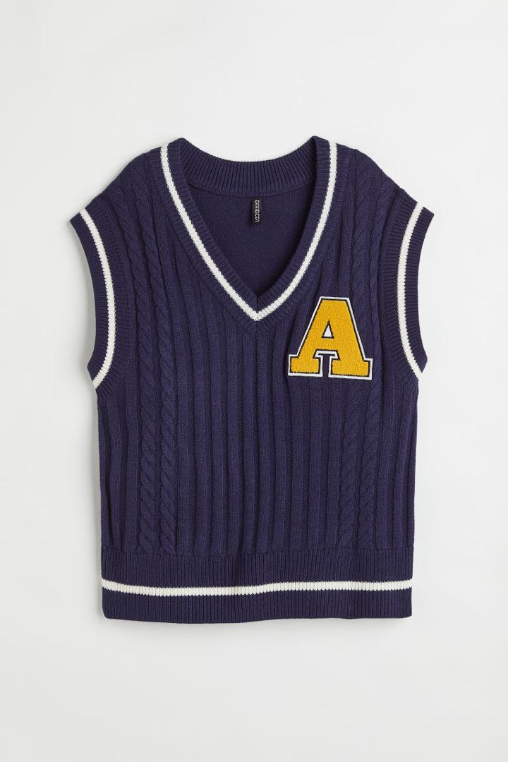 H & M - Oversized Sweater Vest - Blue