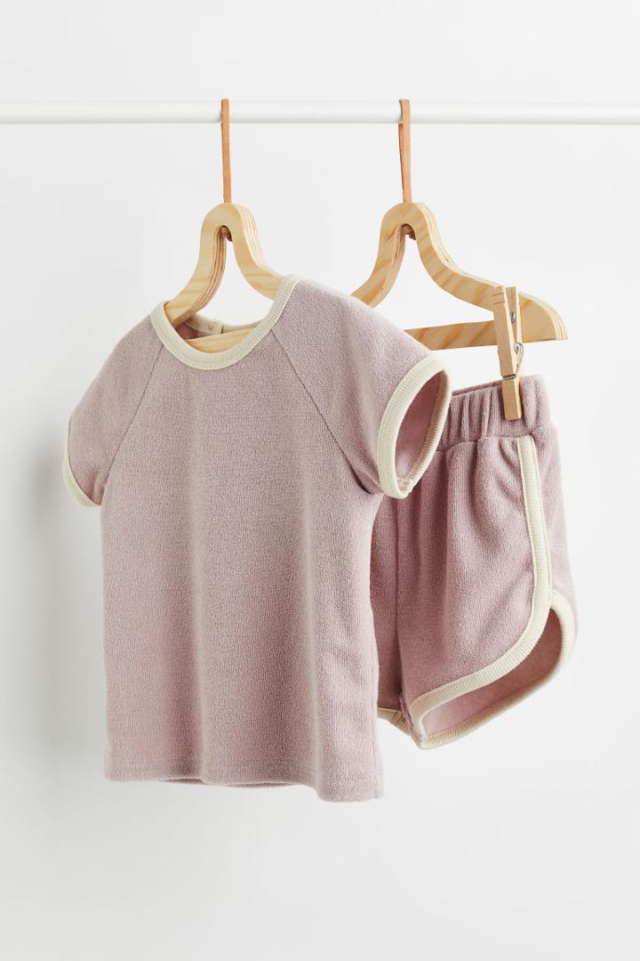 H & M - 2-piece Terry Set - Purple