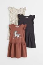 H & M - 3-pack Cotton Dresses - Beige