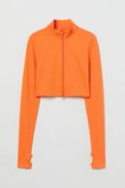 H & M - Zip-front Top - Orange