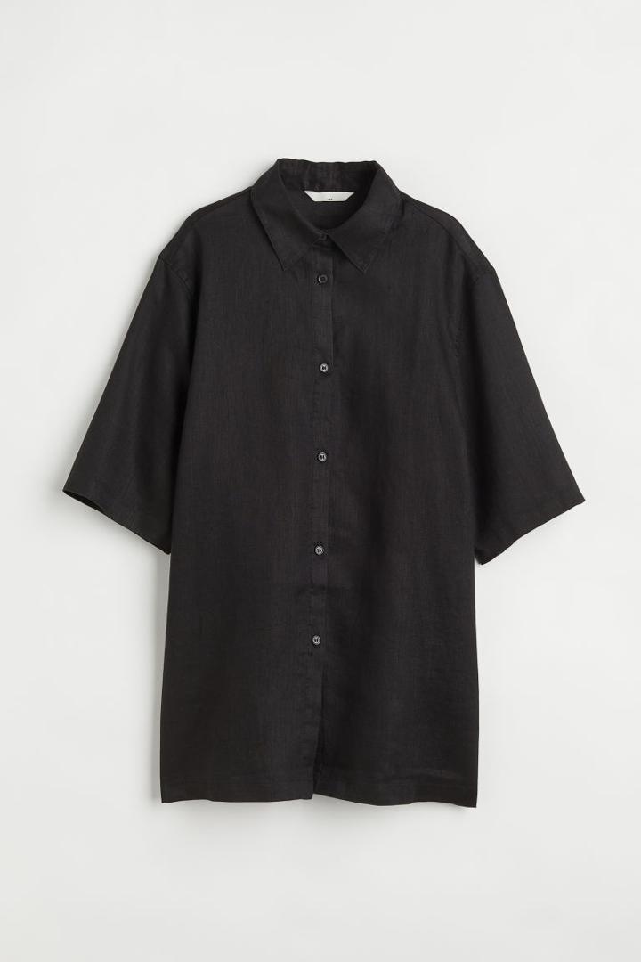 H & M - Linen Shirt - Black