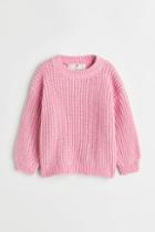 H & M - Knit Chenille Sweater - Pink