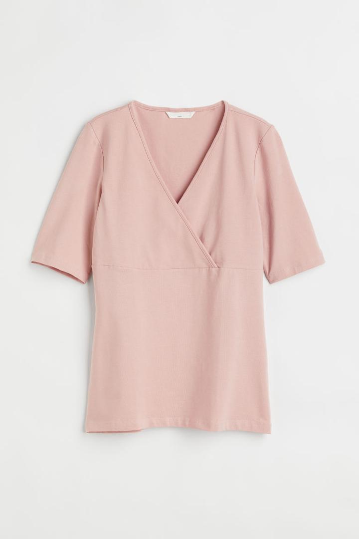 H & M - Mama Cotton Nursing Top - Pink