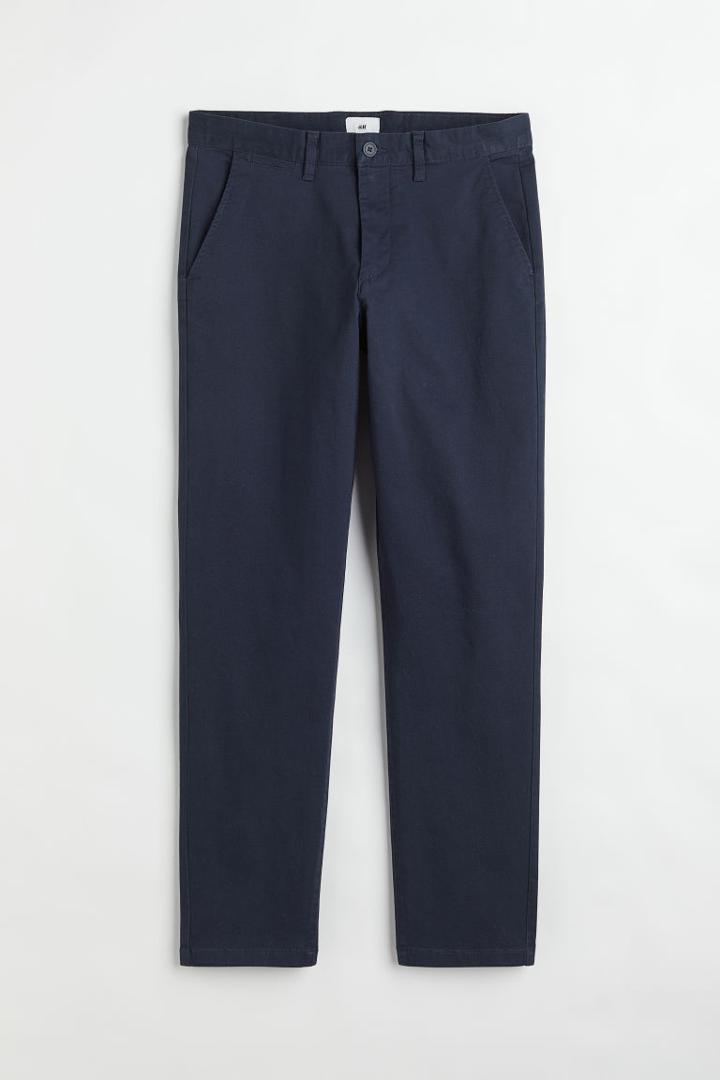 H & M - Slim Fit Cotton Chinos - Blue