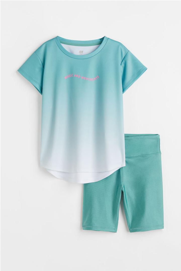 H & M - 2-piece Sports Set - Green