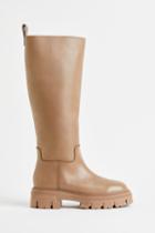 H & M - Knee-high Leather Boots - Beige