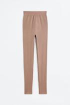 H & M - Seamless Ribbed Leggings - Beige