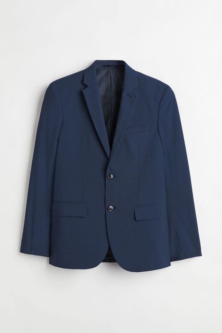 H & M - Skinny Fit Blazer - Blue