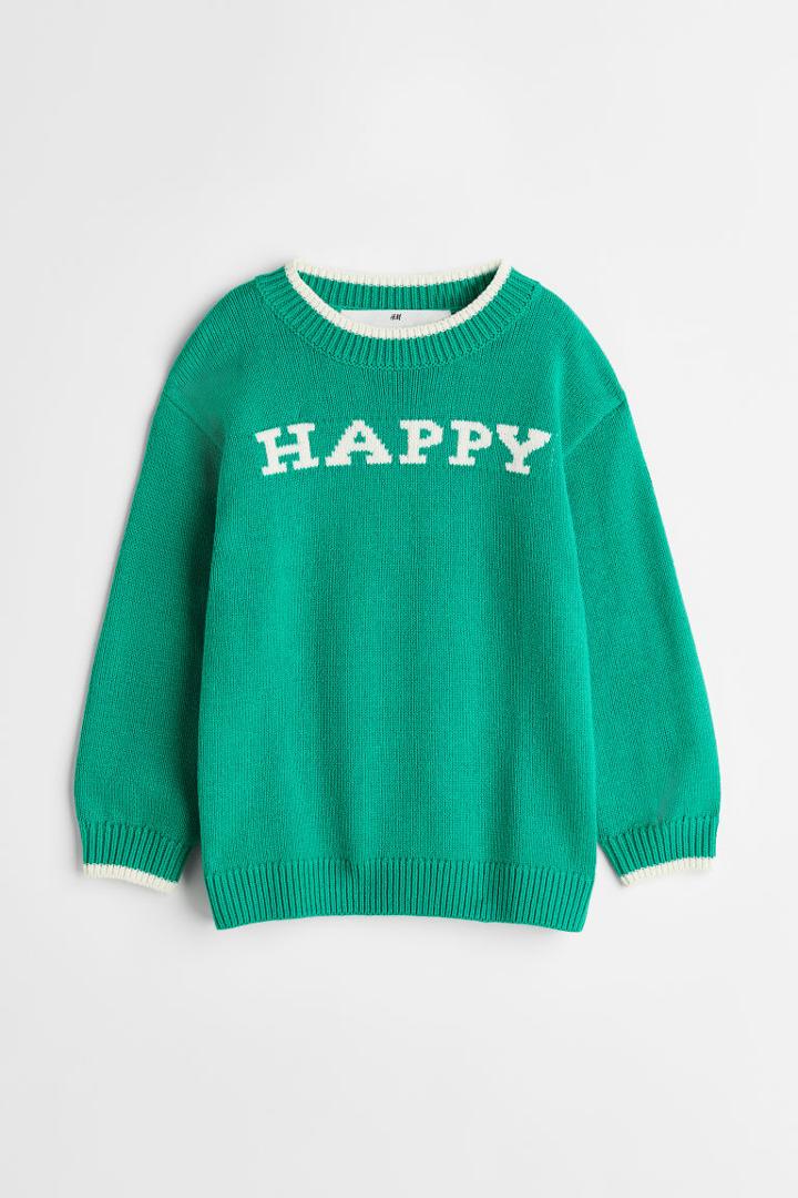 H & M - Jacquard-knit Sweater - Green