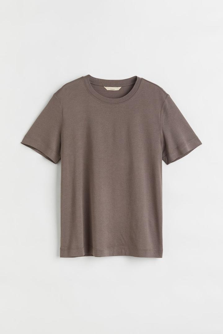 H & M - Silk-blend T-shirt - Beige